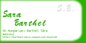 sara barthel business card